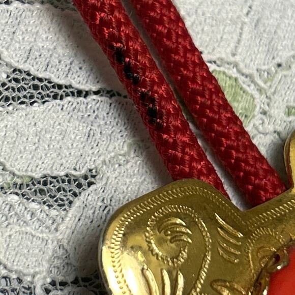 Vintage Moose Head Emblem Bolo Red Gold Past Governor - Picture 5 of 6